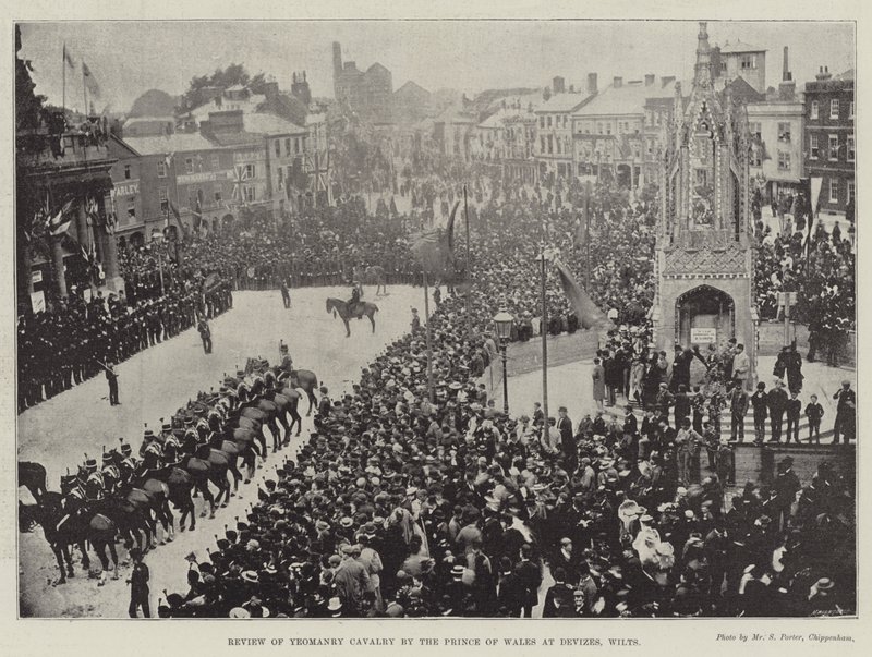 Resenha da Cavalaria Yeomanry pelo Príncipe de Gales em Devizes, Wilts de English Photographer