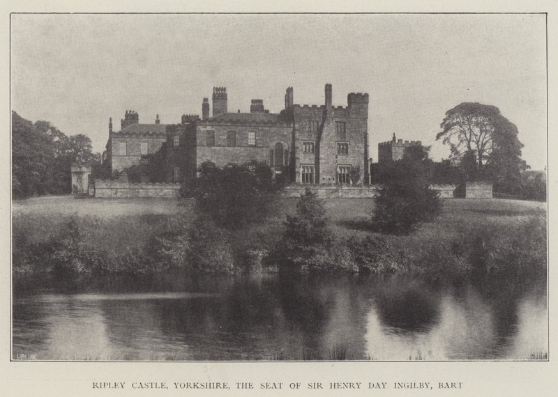 Ripley Castle, Yorkshire, o assento de Sir Henry Day Ingilby, Baronet de English Photographer