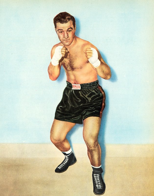 Rocky Marciano, campeão mundial de boxe de pesos pesados, invicto em quarenta e oito lutas profissionais (foto) de English Photographer