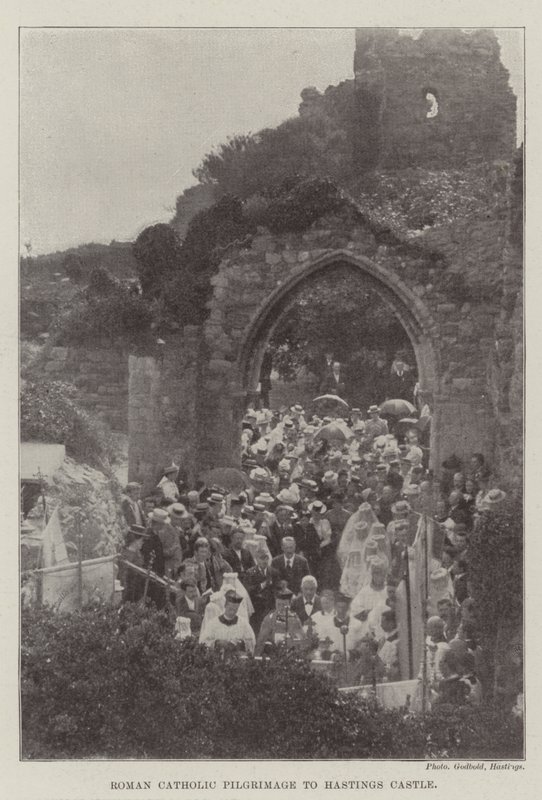Peregrinação Católica Romana ao Castelo de Hastings de English Photographer