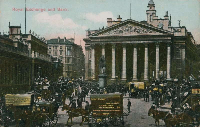 Royal Exchange e Banco, Londres de English Photographer