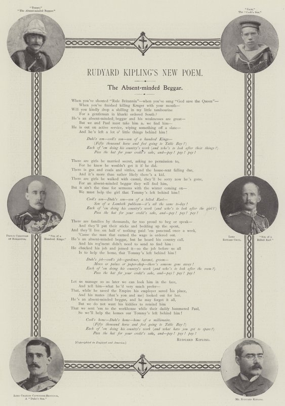 Rudyard Kiplings Novo Poema, O Mendigo Sem Pensamento de English Photographer