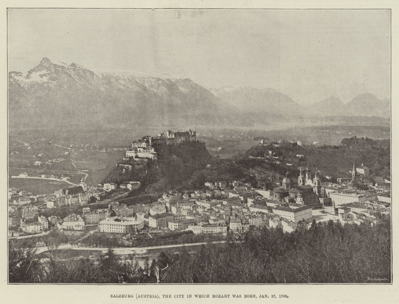 Salzburgo (Áustria), a cidade em que nasceu Mozart, 27 de janeiro de 1756 de English Photographer