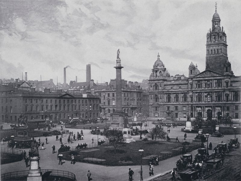 Escócia: Glasgow, George Square (foto a p/b) de English Photographer