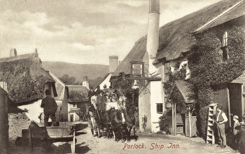 Ship Inn, Porlock (foto a p/b) de English Photographer