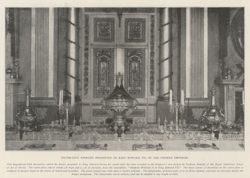 Silver-Gilt Epergne apresentado ao rei Edward VII pelo imperador alemão de English Photographer