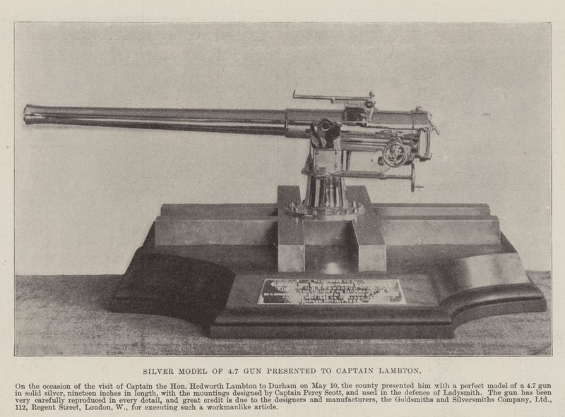 Silver Model of 4.7 Gun apresentado ao Capitão Lambton de English Photographer