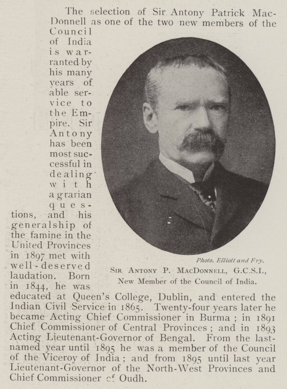 Sir Antony P MacDonnell, GCSI, novo membro do Conselho da Índia de English Photographer