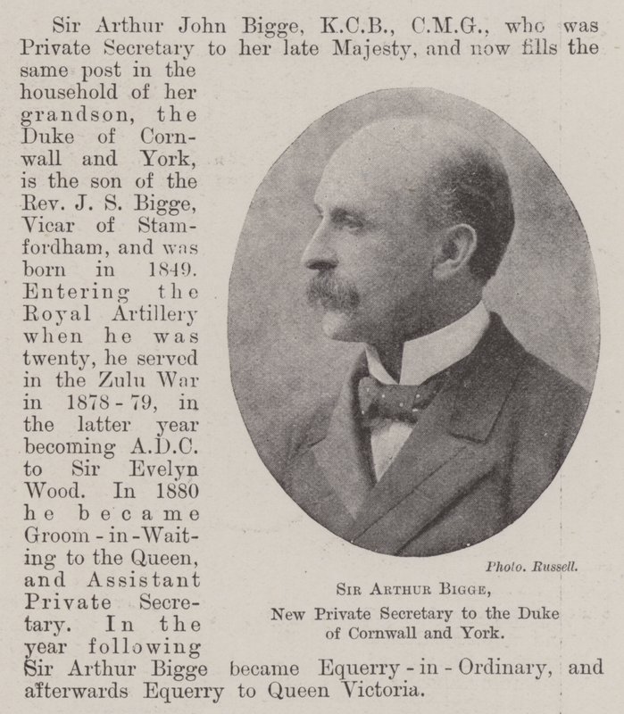 Sir Arthur Bigge, novo secretário privado do Duque da Cornualha e York de English Photographer