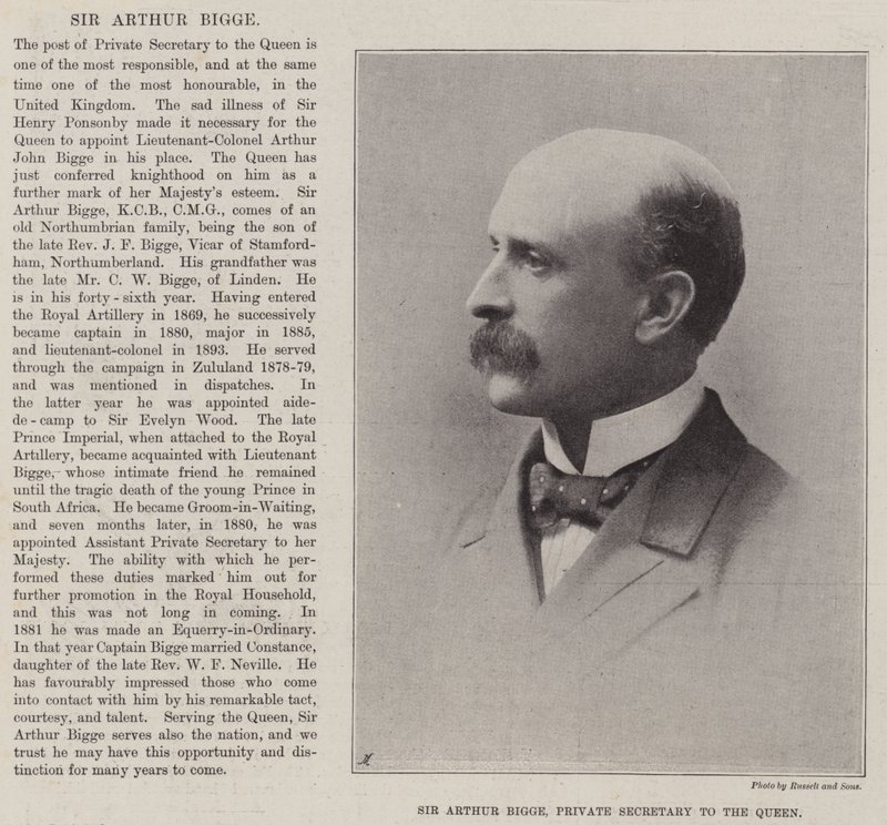 Sir Arthur Bigge, secretário privado da rainha de English Photographer