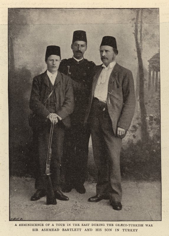 Sir Ashmead Bartlett e seu filho na Turquia de English Photographer