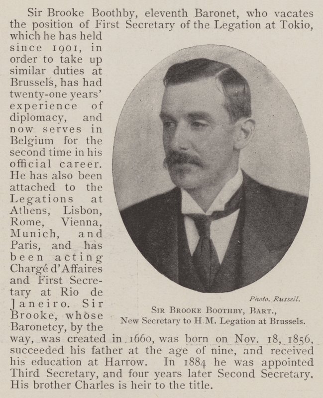 Sir Brooke Boothby, Baronet, novo secretário da HM Legation em Bruxelas de English Photographer