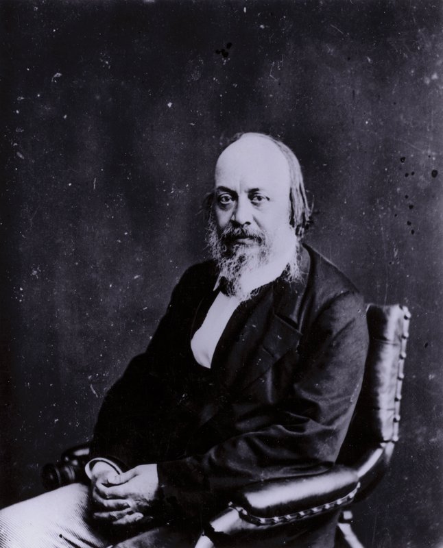 Sir Edwin Chadwick, reformador social inglês instrumental nas mudanças às leis pobres e melhorias na saúde pública e saneamento (foto a p/b) de English Photographer