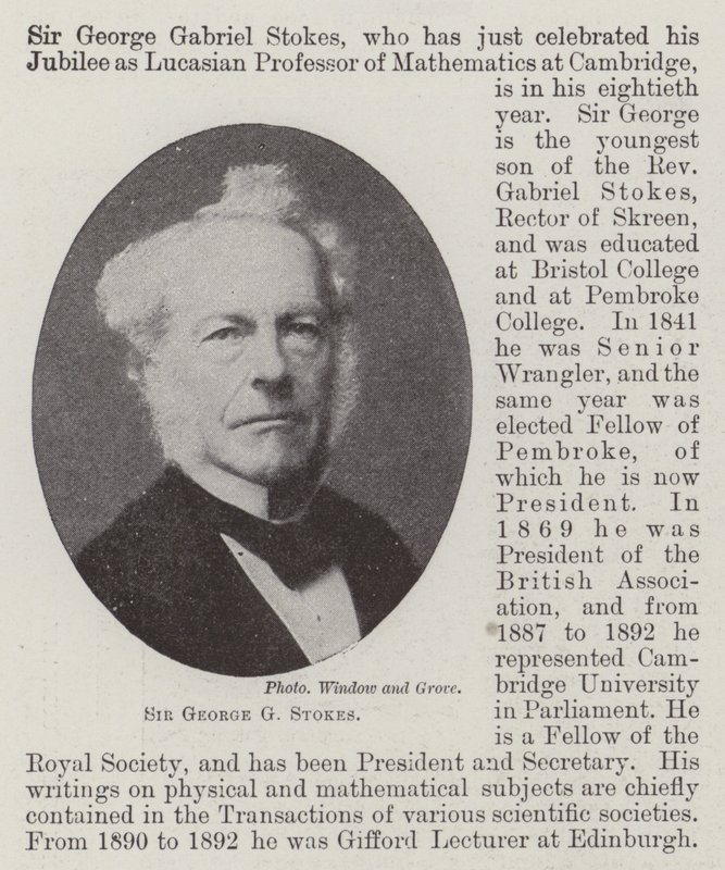 Sir George G Stokes de English Photographer