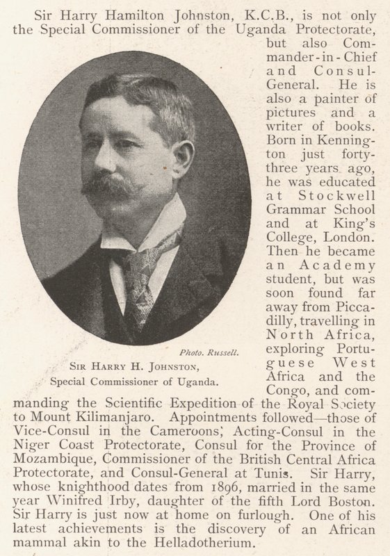 Sir Harry H. Johnston, Comissário Especial da Uganda de English Photographer