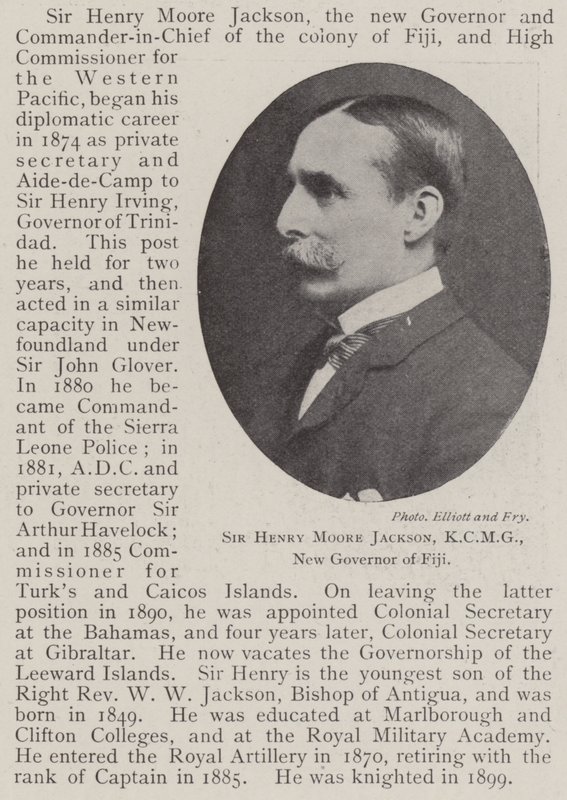 Sir Henry Moore Jackson, KCMG, novo governador de Fiji de English Photographer