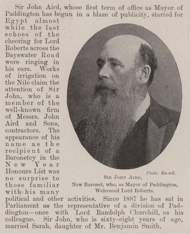 Sir John Aird, Novo Baronete, que, como prefeito de Paddington, recebeu Lord Roberts de English Photographer