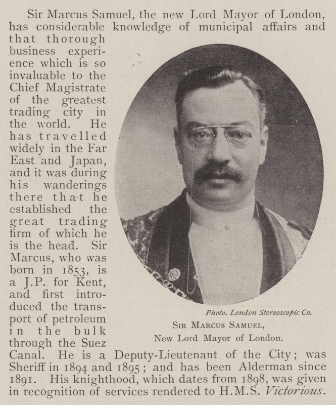 Sir Marcus Samuel, novo prefeito de Londres de English Photographer
