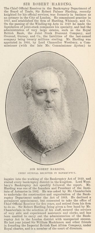 Sir Robert Harding, chefe do receptor oficial de falências de English Photographer