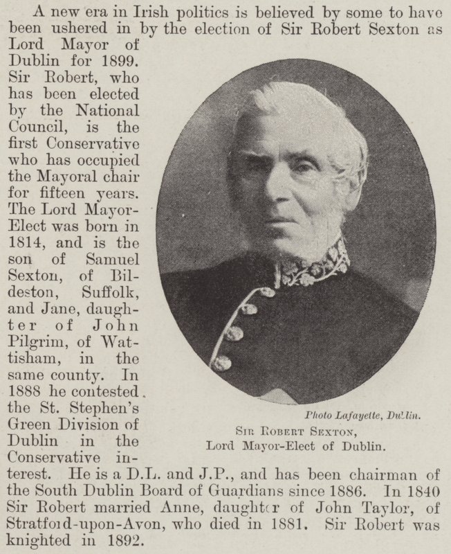 Sir Robert Sexton, Lord Mayor-Eleger de Dublin de English Photographer
