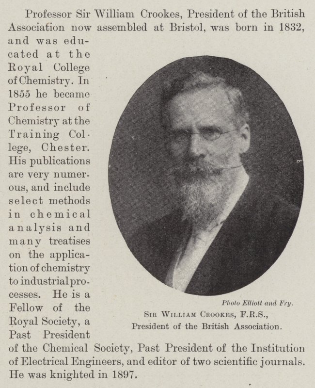 Sir William Crookes, FRS, Presidente da Associação Britânica de English Photographer