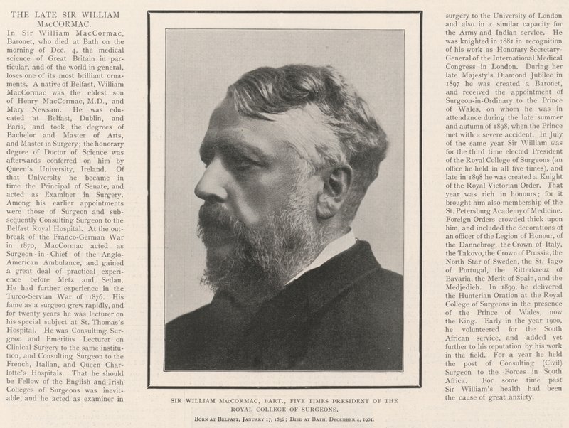 Sir William MacCormac, baronete, cinco vezes presidente do Royal College of Surgeons de English Photographer