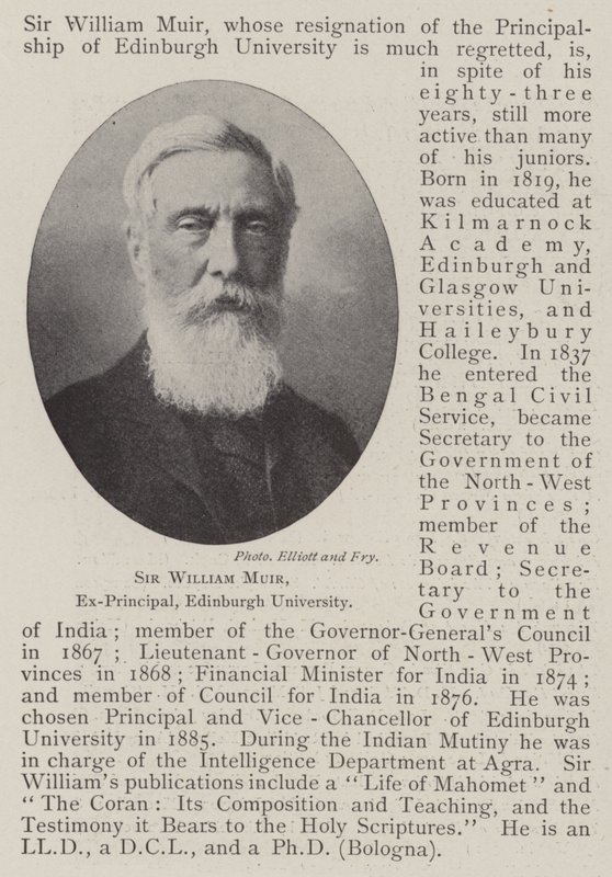 Sir William Muir, ex-diretor da Universidade de Edimburgo de English Photographer
