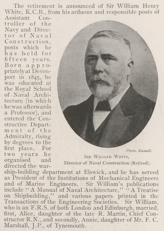 Sir William White, diretor de construção naval (aposentado) de English Photographer