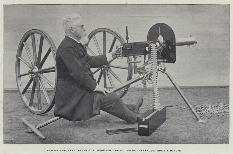Special Automatic Maxim Gun, made for the Sultan of Turkey, 770 Shots a Minute (foto a p/b) de English Photographer
