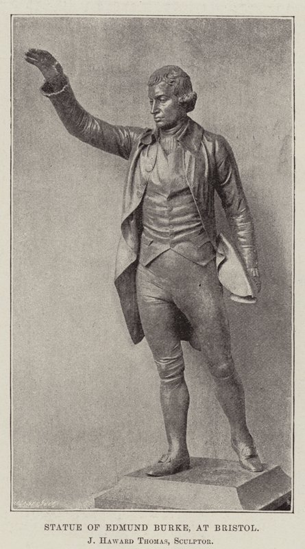 Estátua de Edmund Burke, em Bristol, J Haward Thomas, escultor de English Photographer