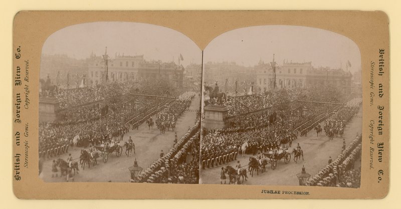 Impressão estereográfica do Jubileu de Diamante da Rainha Victorias de English Photographer