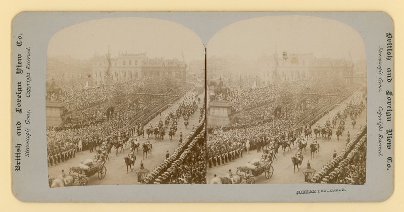 Impressão estereográfica do Jubileu de Diamante da Rainha Victorias de English Photographer