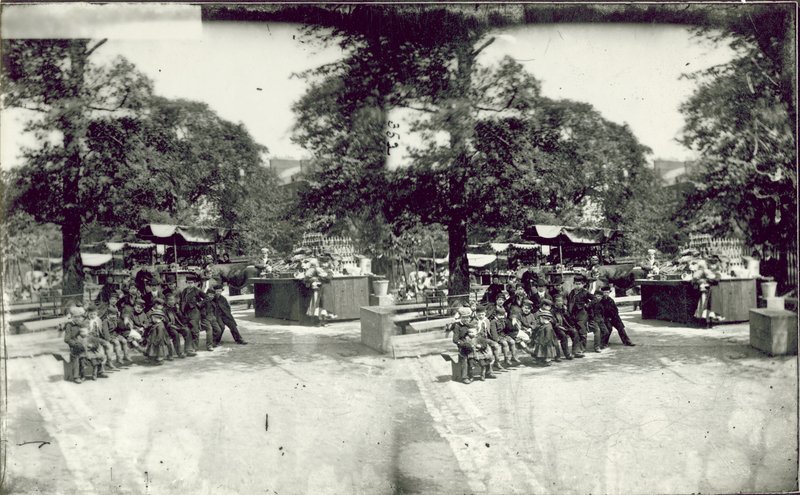 Imagem estereoscópica das Stalless Park Stalls de English Photographer