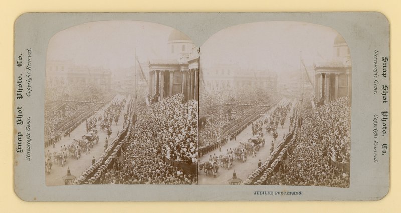 Cópia estereoscópica do jubileu de diamante da rainha Victorias, 28 de junho de 1897 de English Photographer