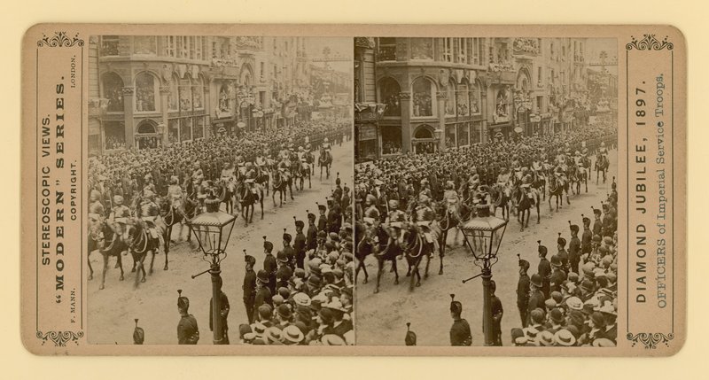Cópia estereoscópica do jubileu de diamante da rainha Victorias, 28 de junho de 1897 de English Photographer