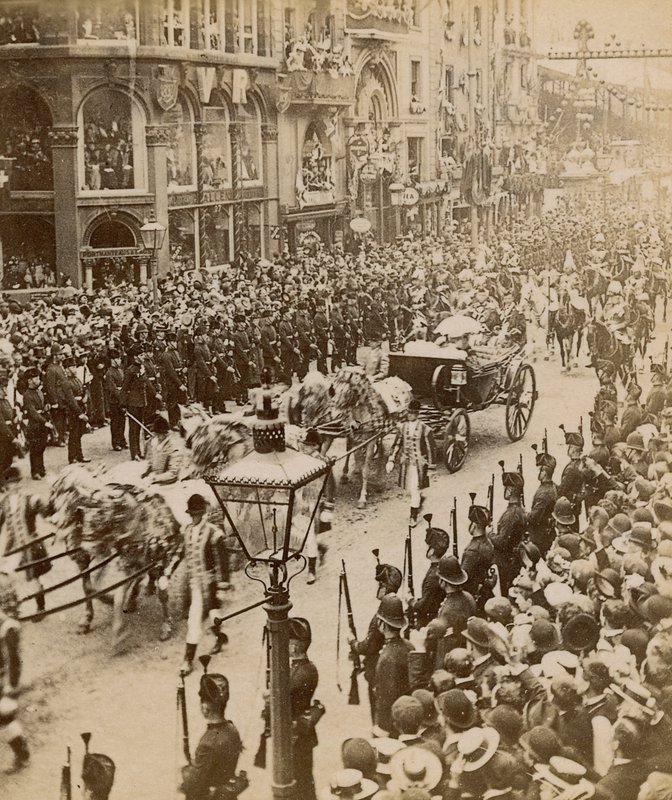 Cópia estereoscópica do jubileu de diamante da rainha Victorias, 28 de junho de 1897 de English Photographer
