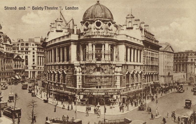 Strand e Gaiety Theatre, em Londres de English Photographer