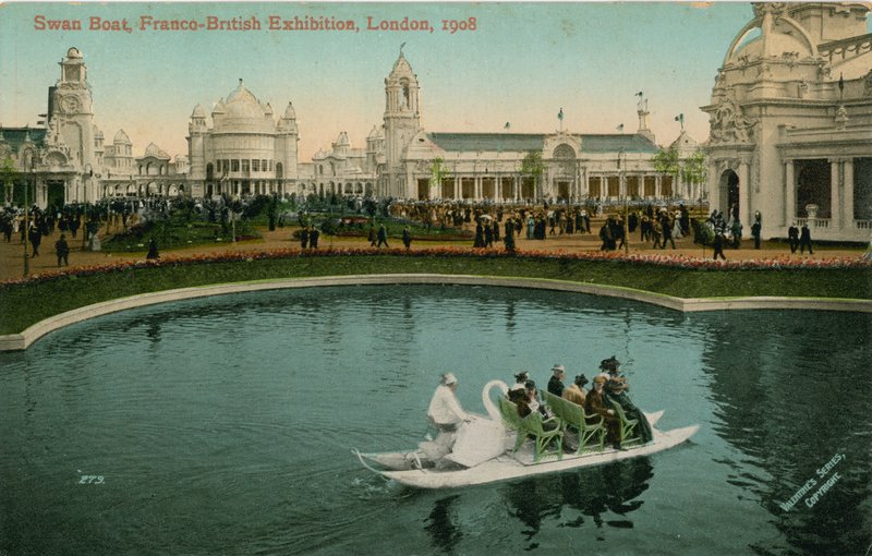 Swan Boat, Exposição Franco-Britânica, Londres, 1908 de English Photographer