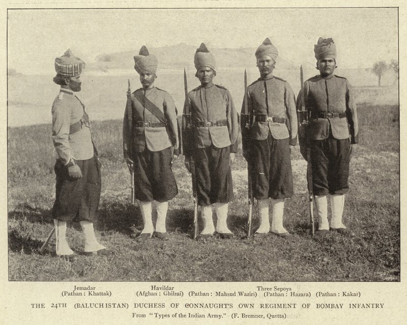 A 24a (Baluchistan) Duquesa de Connaughts possui o Regimento de Infantaria de Bombaim de English Photographer