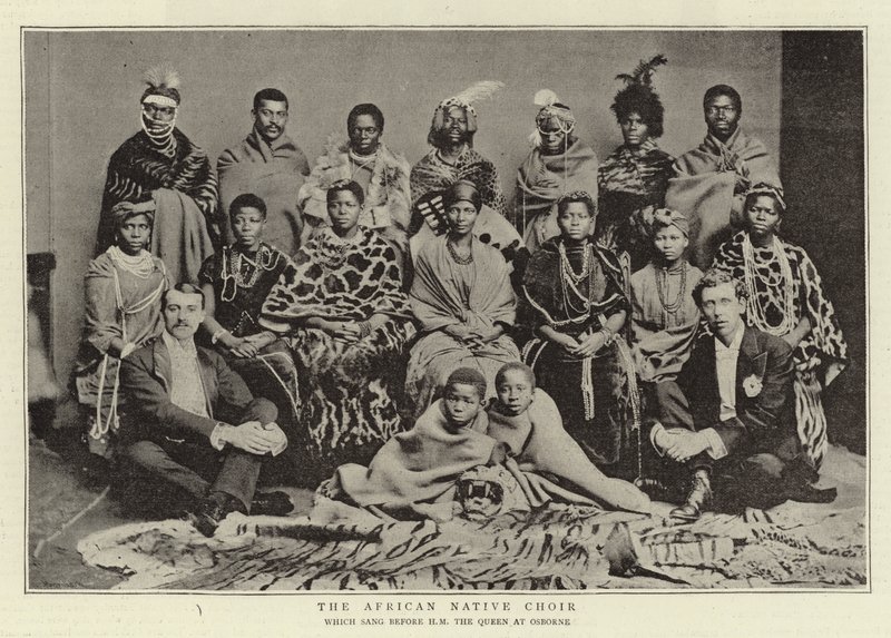 O coral nativo africano, que cantou antes de HM a rainha em Osborne de English Photographer