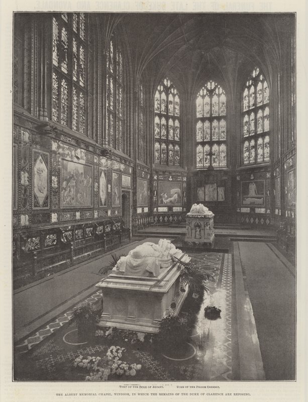 A capela do memorial de Albert, Windsor, em que os restos do duque de Clarence estão repousando de English Photographer