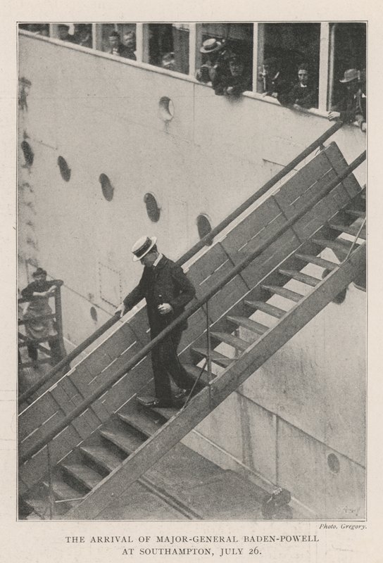 A chegada do major-general Baden-Powell em Southampton, 26 de julho de English Photographer