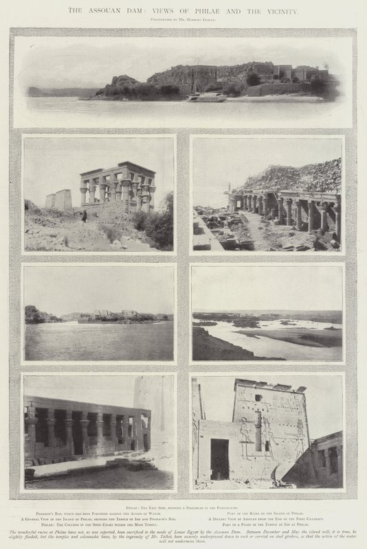 A represa de Assouan, visões de Philae e a vizinhança de English Photographer