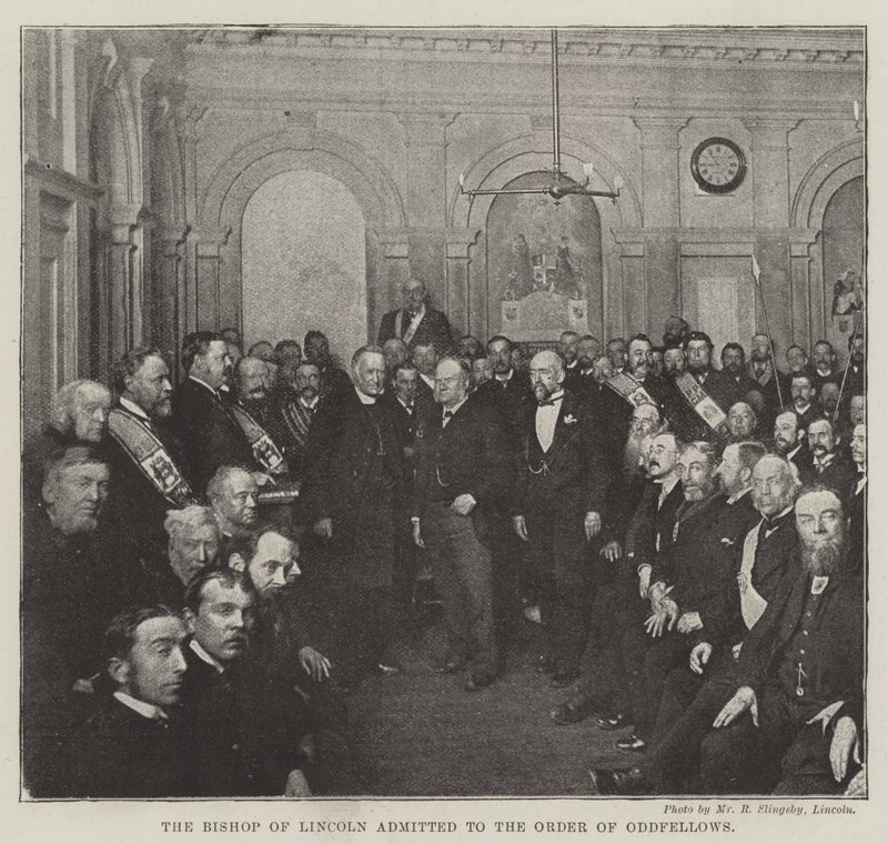 O Bispo de Lincoln admitiu na Ordem de Oddfellows de English Photographer