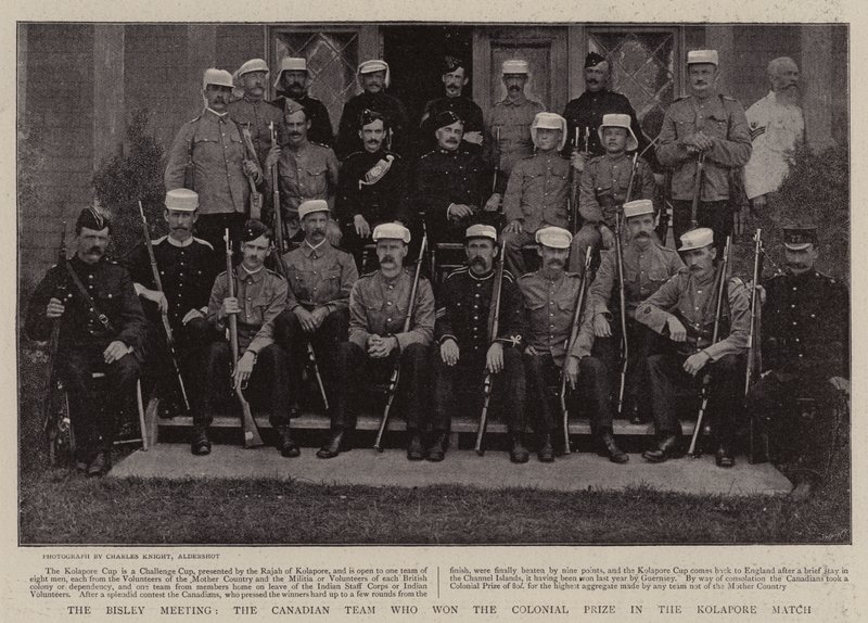 The Bisley Meeting, a equipe canadense que ganhou o Prêmio Colonial no Kolapore Match de English Photographer