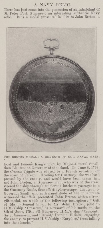 A medalha bretã, uma lembrança de nossas guerras navais de English Photographer