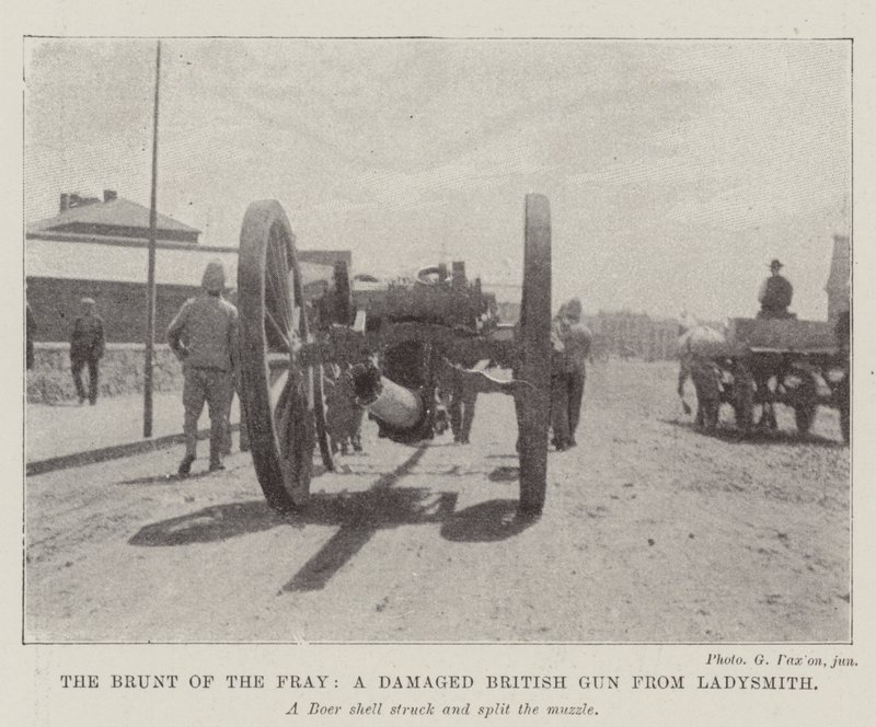 The Brunt of the Fray, uma arma britânica danificada de Ladysmith de English Photographer