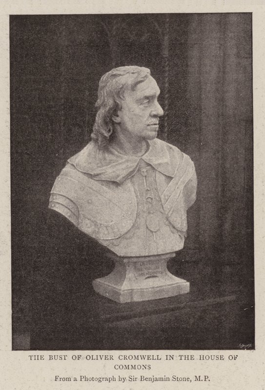 O busto de Oliver Cromwell na Câmara dos Comuns de English Photographer