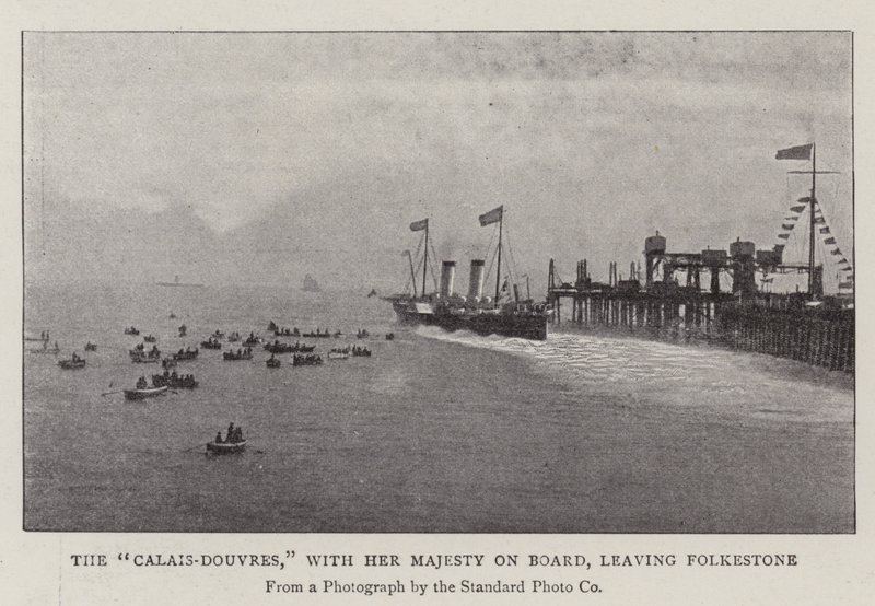O Calais-Douvres, com Sua Majestade a bordo, deixando Folkestone de English Photographer