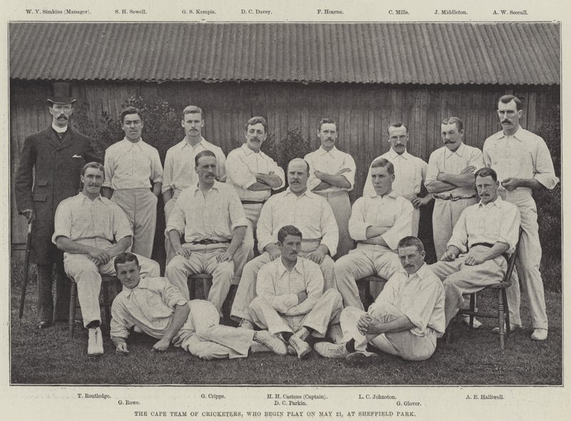 A equipe de críquete do Cape, que começa a jogar em 21 de maio, no Sheffield Park de English Photographer